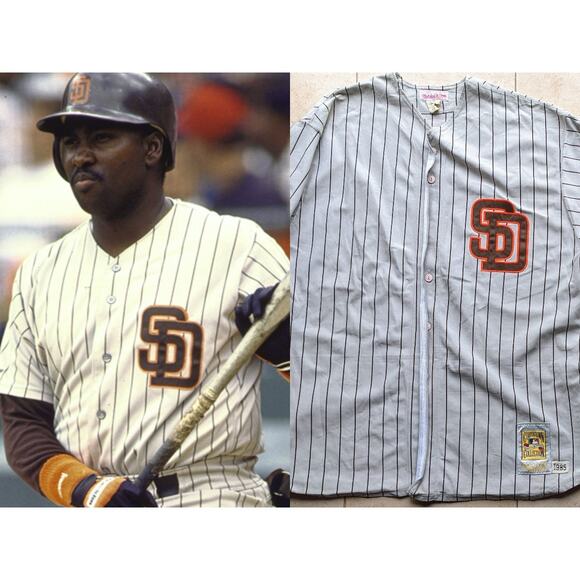 GWYNN 1985 San Diego Padres Mitchell Ness AUTHENTIC jersey 2X pinstripe MLB vtg